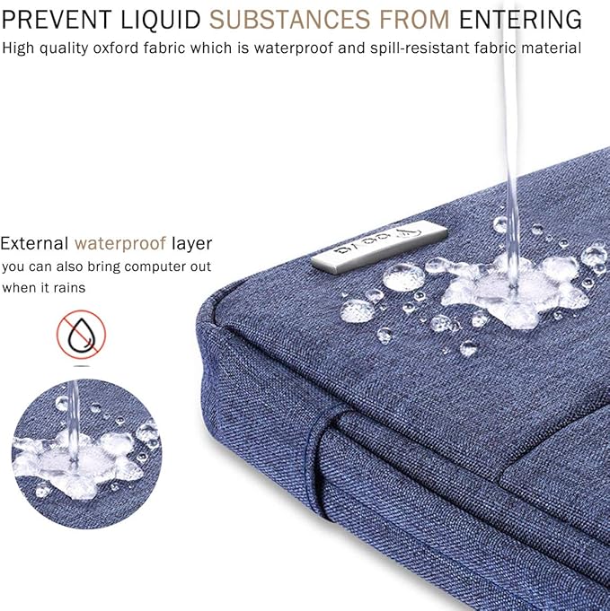 Voova 13 13.6 Inch Laptop Sleeve Case Compatible with MacBook Air 13 M1/M2/M3/M4 2020-2025, MacBook Pro 13/14, IPad Air/Pro 13, Waterproof Slim Computer Bag Cover with Handle, Blue