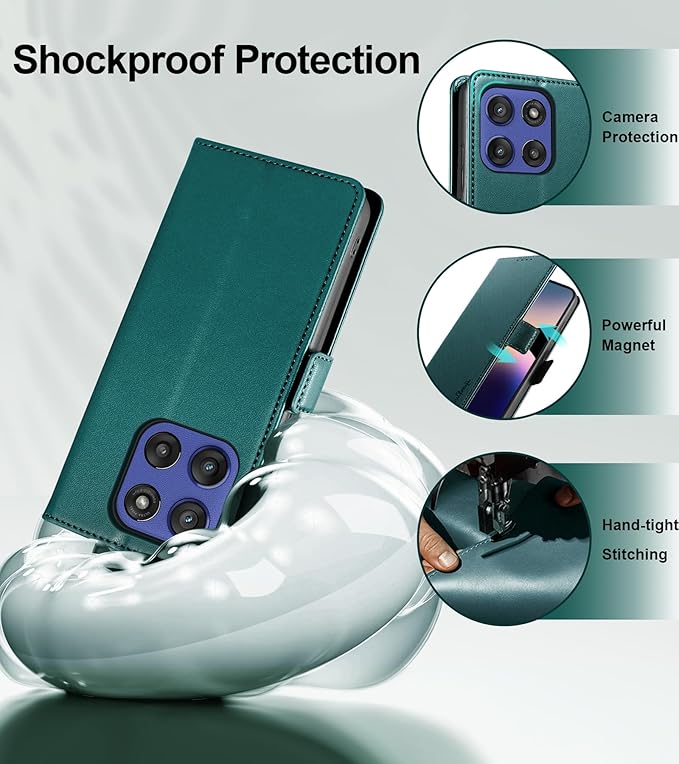 Wallet Flip Case for Moto G Stylus 5G (2025) - [RFID Blocking] Luxury PU Leather Card Holder Magnetic Phone Cover with Kickstand,Shockproof Protective Case,Green