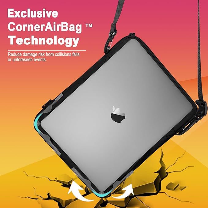 13-14 Inch Laptop Sleeve, Compatible with MacBook Pro 14 (M4–M1), MacBook Air 13/15 (M3/M2), Surface Laptop 4/5, iPad Pro 12.9 (6th–3rd Gen), & More – Waterproof Case with Handle