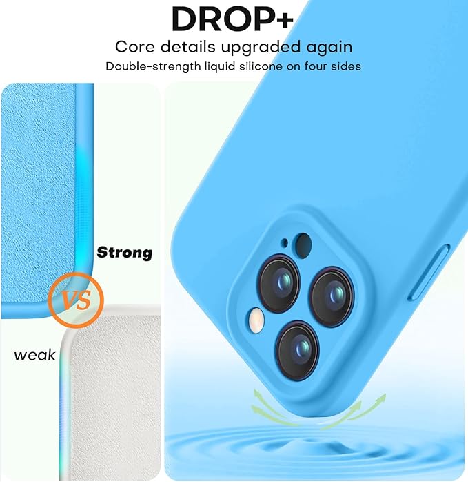 Vooii Compatible with iPhone 14 Pro Max Case, Liquid Silicone Upgrade [Camera Protection] [Soft Anti-Scratch Microfiber Lining] Shockproof Phone Case for iPhone 14 Pro Max 6.7 inch - Blue