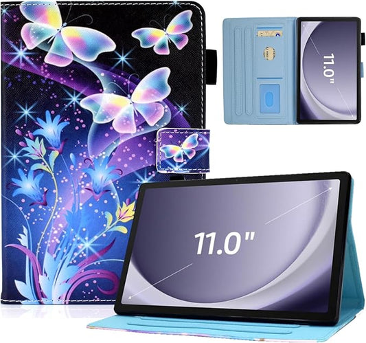 DTangLsm Case for Samsung Galaxy Tab A9 Plus/A9 + 5G 11 inch 2023 (Models: SM-X210 /SM-X216 /SM-X218) PU Leather Smart Hard Case Auto Wake/Sleep Multi-Angles Viewing Folding Stand Cover, Butterfly