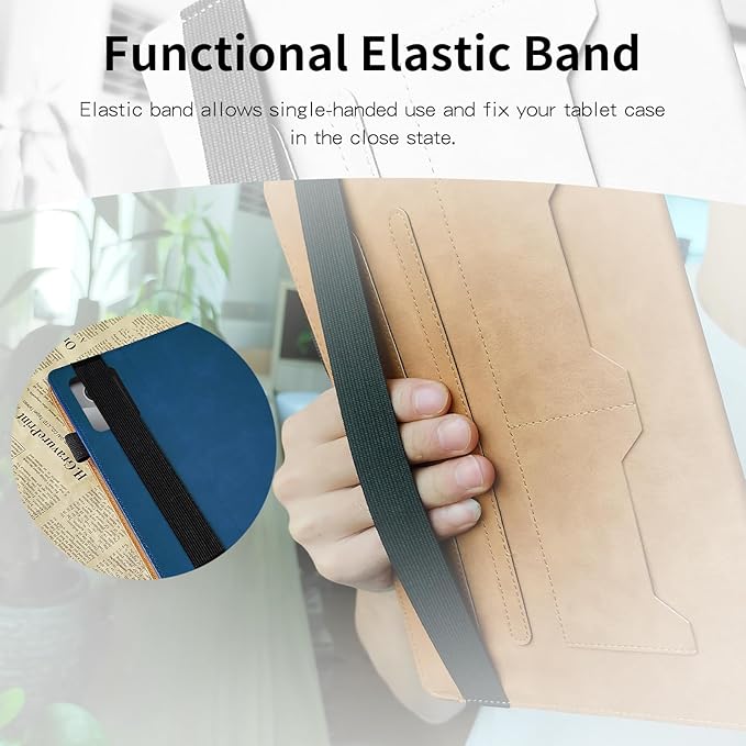 Case for Lenovo Tab M11 / Tab K11 LTE 11 Inch (TB330FU) 2024 Bussiness Premium PU Leather Protective Case Lightweight Flip Stand with Elastic Band & Card Holder for Lenovo Tab M11-Navy Blue