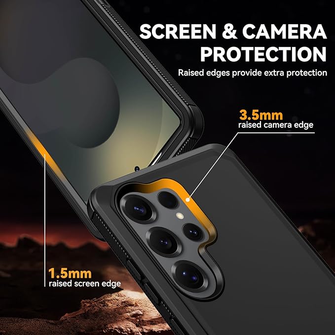 for Samsung Galaxy S25 Ultra Case, Full Body Rugged Military Drop Protection Bumper Heavy Duty Shockproof Anti-Scratch Protective Cover Phone Case for Galaxy S25 Ultra 5G (Black)