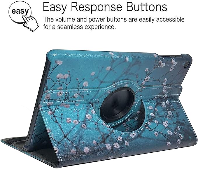 Case for Samsung Galaxy Tab A 10.1 2019, 360 Degree Rotating Stand Smart Case for Samsung Tab A 10.1 Inch Tablet [SM-T510/T515] 2019 Release (Plum Blossom)