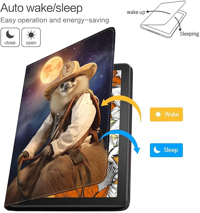 Case for Samsung Galaxy Tab A9 Plus 11 Inch 2023 Model (SM-X210/X216/X218), Slim Lightweight PU Leather Stand Cover with Auto Wake/Sleep, Sloth Riding Camel