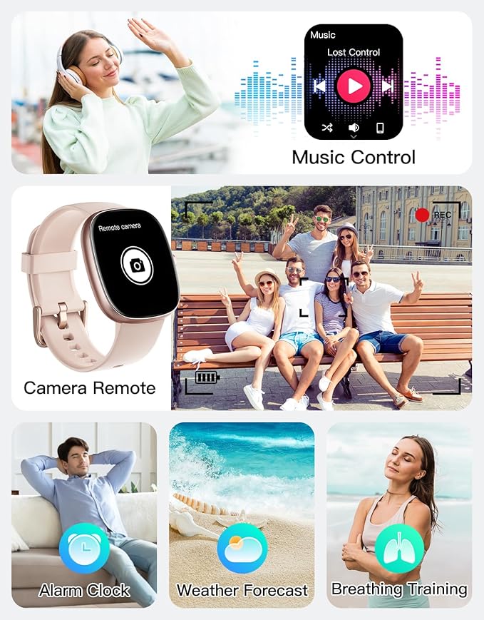 Fitness Tracker 2025 Ver. (Answer/Make Calls), 1.85" Smart Watch Fitness Watches for Women Men with 24/7 Heart Rate Blood Oxygen Monitor Sleep Tracker 100+ Sport Modes IP68 Waterproof (Pink)