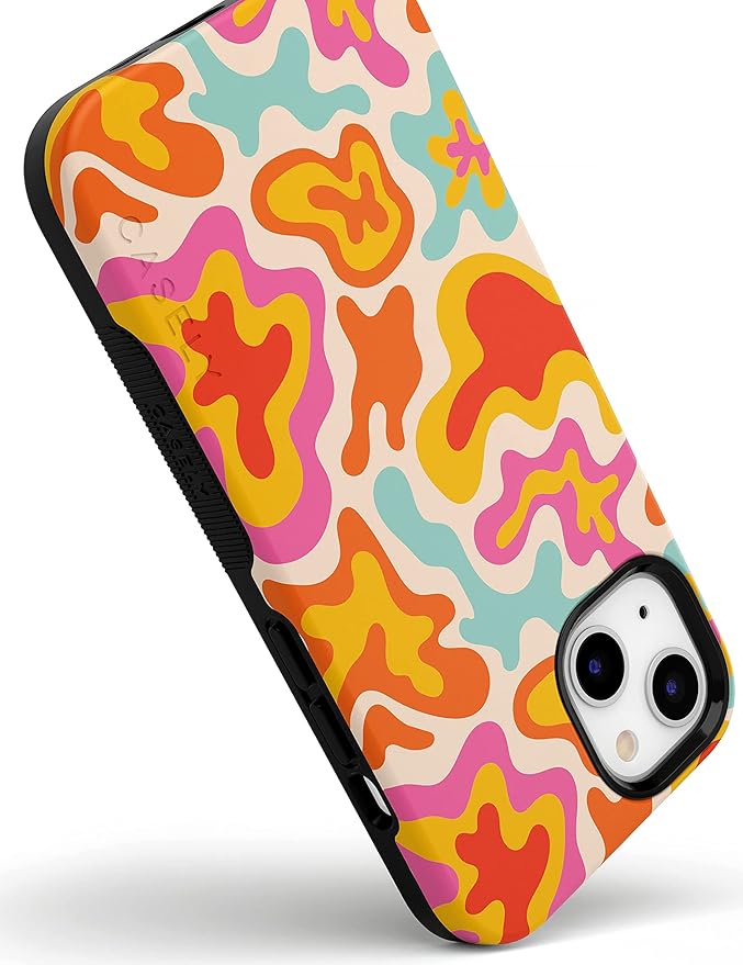 Casely iPhone 14 Case | Tropical Color Splash | Abstract Retro Girly | Compatible with MagSafe | Bold Protective Design