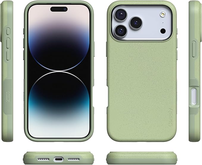 Casely iPhone 17 Pro Case | Kiwi Kiss | Matcha Green Shimmer | Compatible with MagSafe | Bold Protective Design