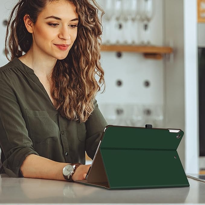 Fintie Case for iPad 9th / 8th / 7th Generation (2021/2020/2019) 10.2 Inch - [Corner Protection] Multi-Angle Viewing Stand Cover with Pocket & Pencil Holder, Auto Sleep Wake, Mushroom