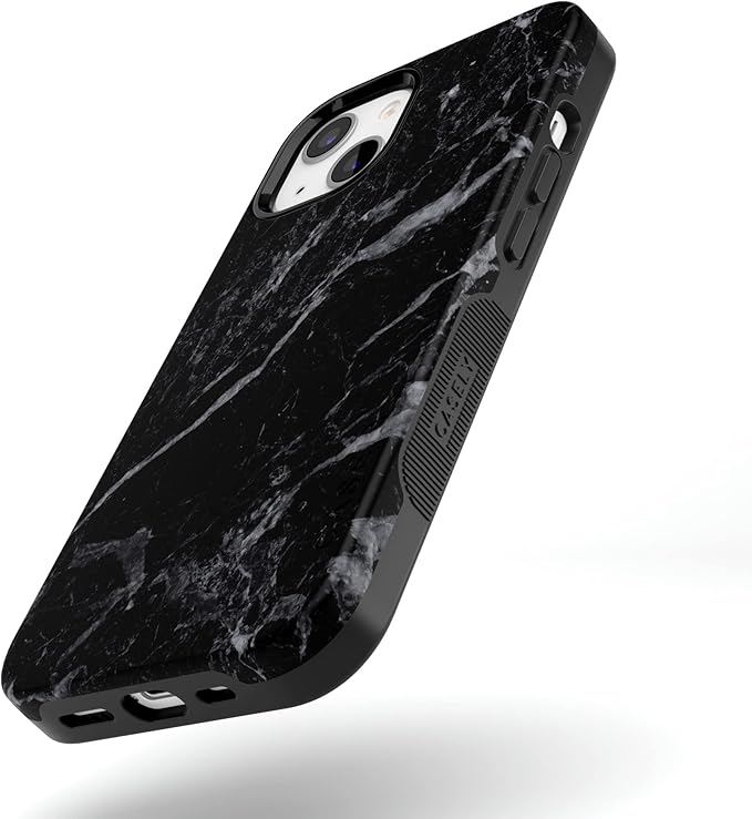 Casely iPhone 14 Case | Black Marble | Compatible with MagSafe | Bold Protective Design