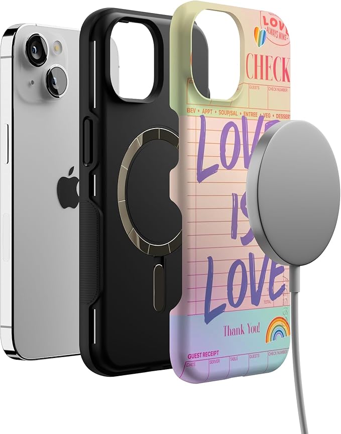 Casely iPhone 14 Case | Love is Love | Guest Check Pride | Compatible with MagSafe | Bold Protective Design