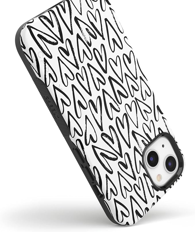 Casely iPhone 14 Case | Heart Throb | Endless Hearts | Compatible with MagSafe | Bold Protective Design