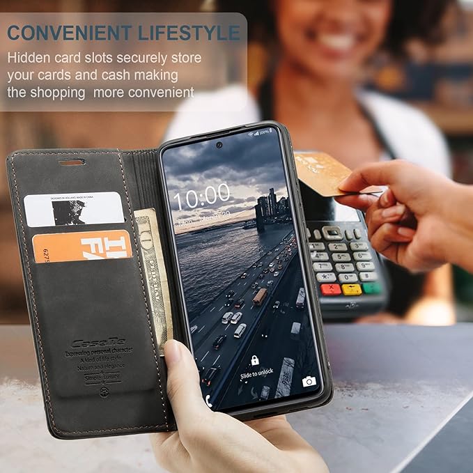 for Samsung Galaxy A33 5G Case, Flip Wallet Leather Case with Card Holder Magnetic Closure Shockproof Kickstand Protective Phone Cases Cover for Samsung A33 5G,Black