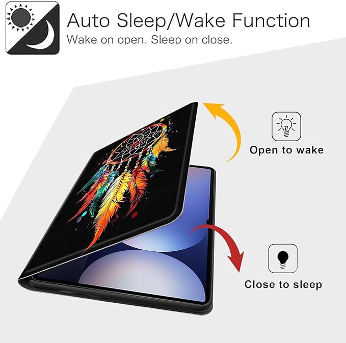 Case for Samsung Galaxy Tab S10 Ultra/Galaxy Tab S9/S8 Ultra 14.6-Inch, Slim PU Leather Stand Cover with Auto Wake/Sleep, Multi-Angle Viewing & Shockproof, Dream Catcher