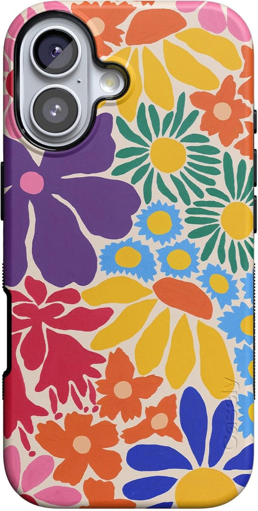 Casely iPhone 17 Case | Flower Patch | Multi-Color Floral | Compatible with MagSafe | Bold Protective Design