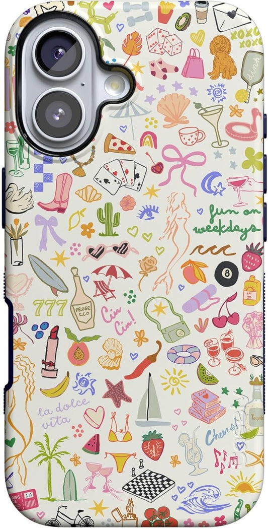 Casely iPhone 17 Case | All The Fun Things | Fun on Weekdays | Compatible with MagSafe | Bold Protective Design