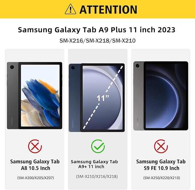 TSQQST Samsung A9 Plus Tablet Case 11 Inch 2023 for Kids with Screen Protector+Stand+Hand Shoulder Strap | Silicone Defender Case for Samsung Galaxy Tab A9+ Plus SM-X210/X216/X218-Purple