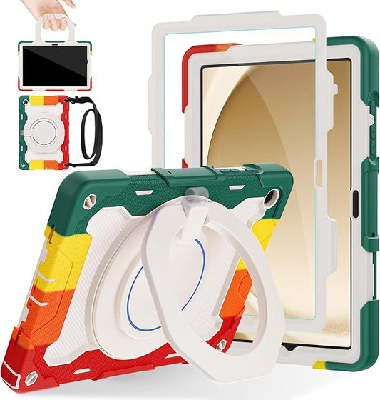 ROISKIN Case for Galaxy Tab A9 Plus 5G/ A9+ 11 Inch with HD Screen Protector & Shoulder Strap,Heavy Duty Military Case for Samsung Galaxy A9 Plus SM-X210/X216/X218 - Rotating Stand for Kids