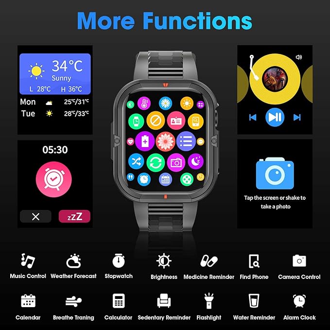 Smart Watches for Women with Android Samsung iPhone Compatible[Calls/Answer] 1.85" Smartwatch with Sleep/Heart Rate Monitor,100+ Sports Fitness Tracker,Pedometer for Steps Miles (Black-red)