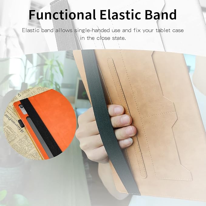 Case for Lenovo Tab P11 Pro 11.2" 2nd Gen 2022 (TB-138FC/TB-132FU) Bussiness Premium PU Leather Stand Folding Folio Cover for Lenovo Pad Pro 2022 Modle Shell Cover 11.2 inch -Orange