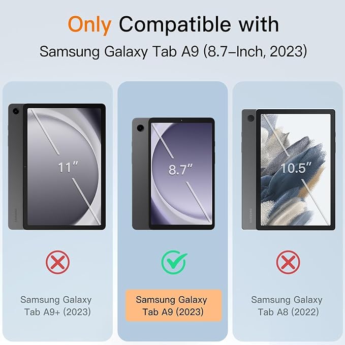 Case for Samsung Galaxy Tab A9 8.7 Inch Cover 2023 Magnetic PU Leather Folio Adjustable Stand Shell Foldable Card Holder Multi-Angle Galaxy Tab A9,Red