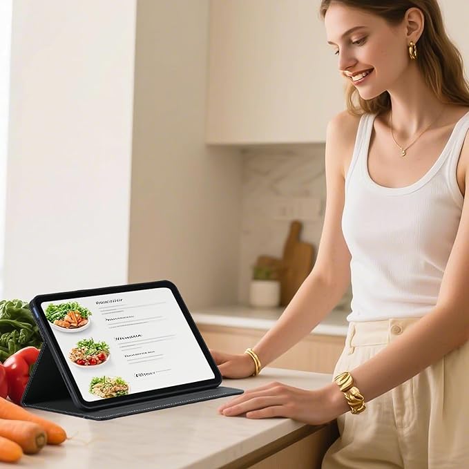 HFcoupe Case for iPad a16 11th Generation 11 Inch 2025, Book Style iPad Gen 10 Case 2022 10.9-inch, Auto Wake/Sleep Cover Stand Protective Folio with Pocket & Magnetic Closure, Navy