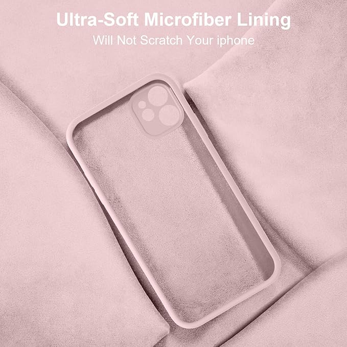 Vooii Compatible with iPhone 11 Case, Upgraded Liquid Silicone with [Flat Edges] [Camera Protection] [Soft Anti-Scratch Microfiber Lining] Phone Case for iPhone 11 6.1 inch - Sand Pink