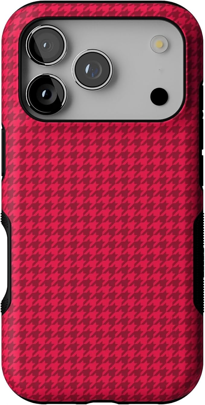 Casely iPhone 17 Pro Case | Best Dressed | Red Houndstooth | Bold Protective Design | Compatible with MagSafe
