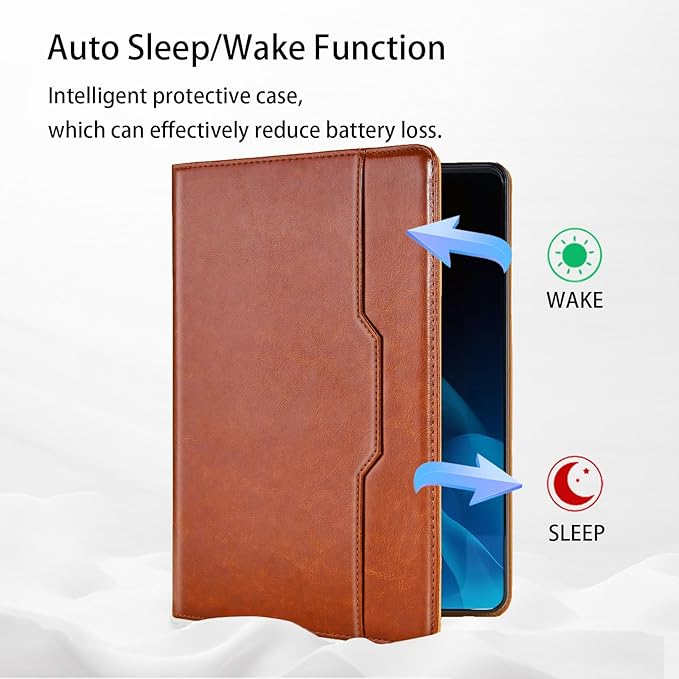 Tablet Case for Samsung Galaxy Tab A7 10.4 Inch 2020 (SM-T500/T505/T507) PU Leather Folio Flip Cover for Tab A7 SM T500 Multi-Angle Stand with Card Pocket ＆ Hand Starp,Brown