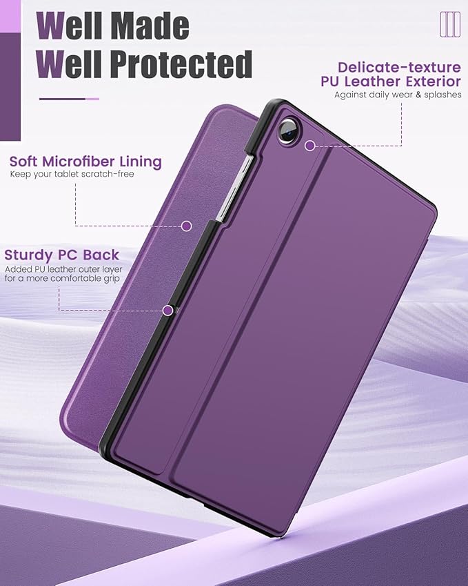 MoKo Case for Samsung Galaxy Tab A9 Plus 11-Inch 2023, Multi-Angle Viewing Slim Hard Back Shell Protective Cover Case with Auto Wake/Sleep for Galaxy Tab A9+ Tablet SM-X210/SM-X216/SM-X218, Purple