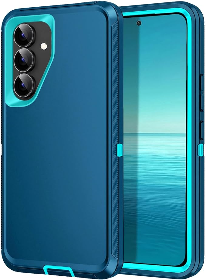 for Galaxy S25 FE 5g Case,Shockproof Dropproof Dustproof 3-Layer Full Body Protection Rugged Heavy Duty High Impact Hard Cover Case for Galaxy S25 FE,Turquoise