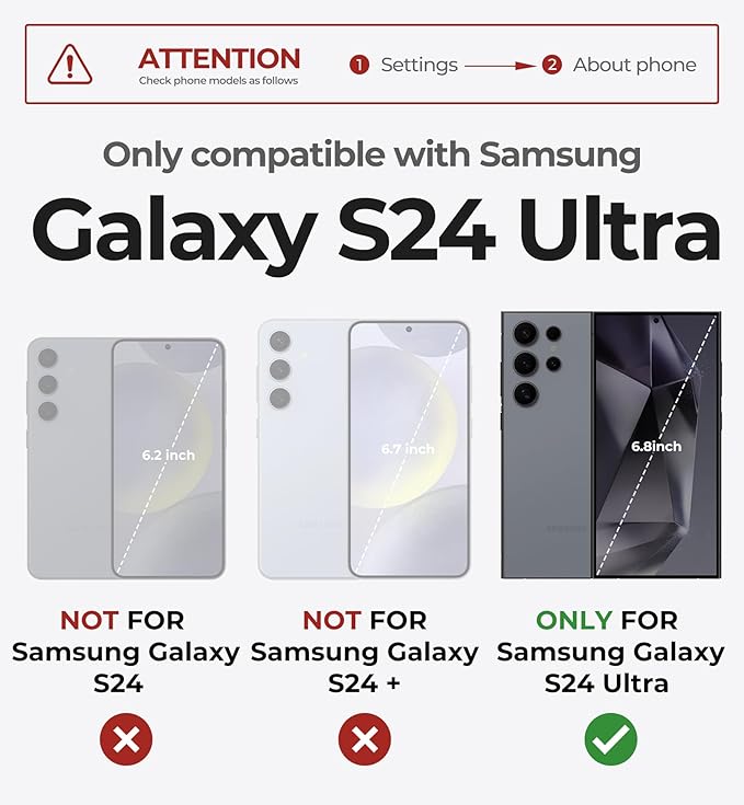 Dexnor Magnetic Case for Samsung Galaxy S24 Ultra Case, Compatible with Magsafe, 2 Front Frames & Built-in Screen Protector, Bumper Rugged Shockproof Full-Body Protective Cover with Kickstand,Red