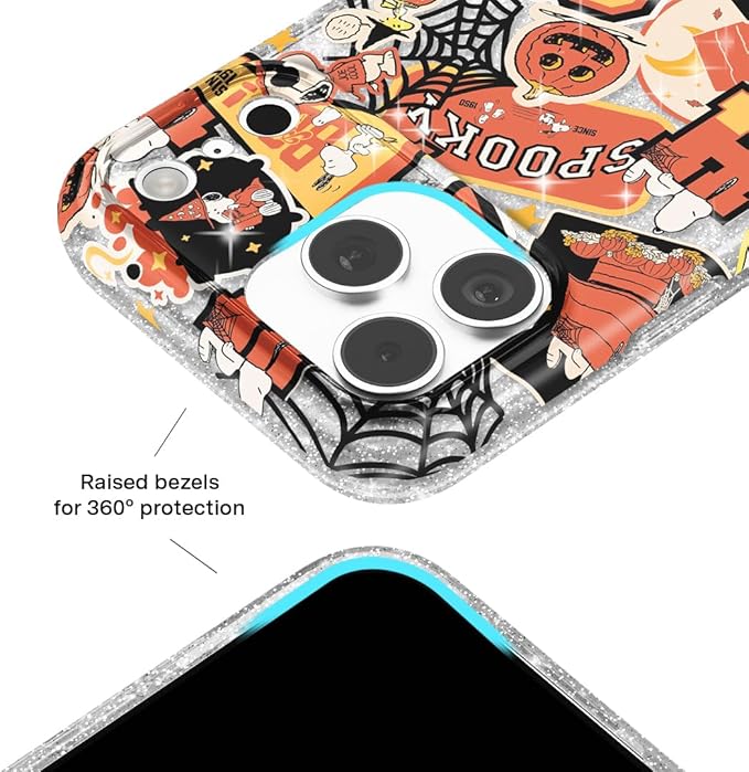 VELVET CAVIAR Case for iPhone 17 Pro | Compatible with MagSafe | 10ft Drop Tested | Protective Designer Cases | Halloween Snoopy Varsity Glitter