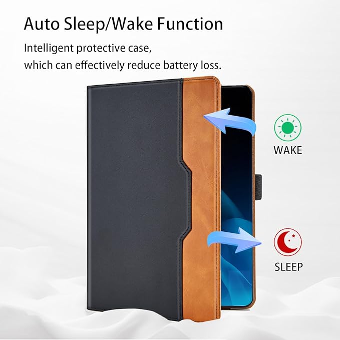 Case for Samsung Galaxy Tab S10 Lite/ S10 FE/ S9 FE 5G 10.9 Inch/Tab S9 11 Inch, PU Leather with Built-in S Pen Holder Magnetic Multi-Angle Stand Cover for Man,Woman,Black