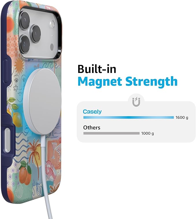 Casely iPhone 17 Pro Case | Tropical Heat | Beachy Collage | Compatible with MagSafe | Bold Protective Design