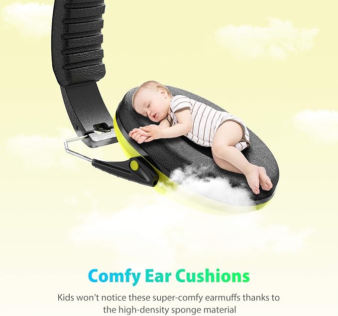 Dr.meter Ear Protection for Kid: EM100 SNR27.4 Kids Noise Cancelling Headphones with Adjustable Headband - Kid Hearing Protection for Monster Truck Mowing Demo Derby and Concert - Yellow