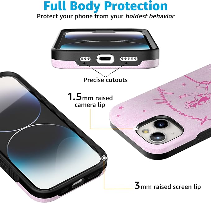 Casely iPhone 14 Case | Denim Cowgirl | Fun on Weekdays | Compatible with MagSafe | Bold Protective Design