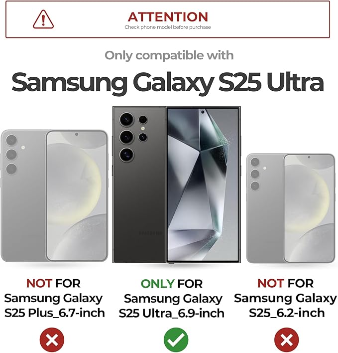 Dexnor for Samsung Galaxy S25 Ultra Case with Built-in Slide Camera Cover & Screen Protector & Kickstand, Heavy-Duty Shockproof Rugged Case Full-Body Bumper Cover for Galaxy S25 Ultra(2025),Black