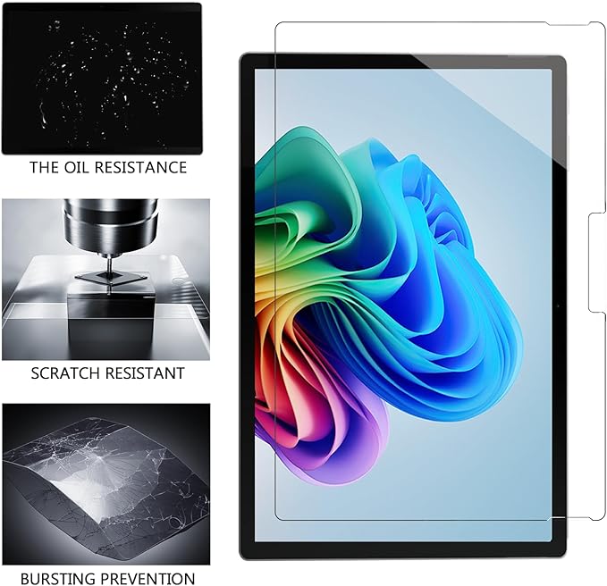 Megoo Crystal Sense Screen Protector for Surface Pro 12 inch (2025), Ultra-Thin 9H Glass, HD Transparency, High Touch Sensitivity, Case Friendly, Smudge-Resistant, 2 Pack