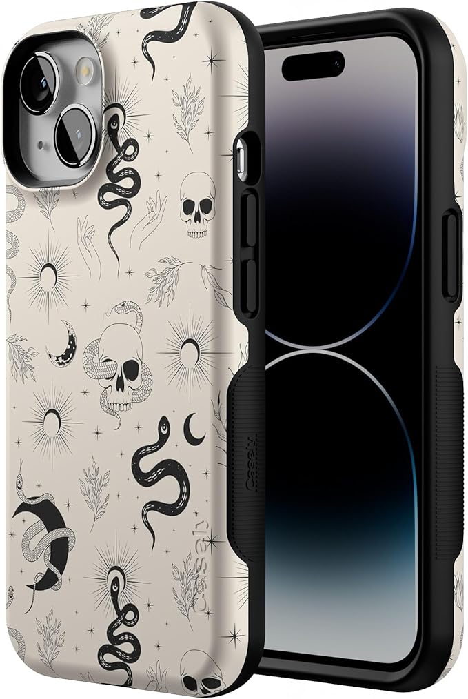 Casely iPhone 14 Case | No Further Explanation | Snakes & Skulls | Compatible with MagSafe | Bold Protective Design
