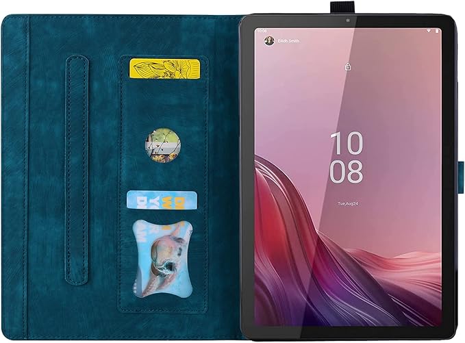 Case for Lenovo Tab M9 9.0 inch 2023 / Nook 9" Lenovo Tablet (2024), PU Leather Magnectic Cover Folio Stand Shell with Pencil Holder for tb310fu case-Blue