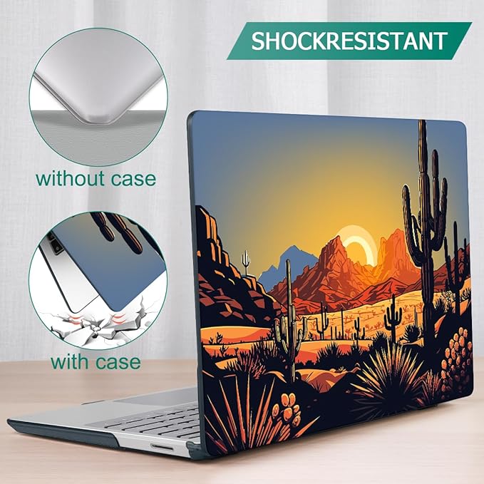 Tuiklol Case for 12.4 Inch Microsoft Surface Laptop Go 3/2 / 1 2023-2020 Releases, Plastic Hard Shell Case with Screen Protector and Keyborad Cover +Dust Plugs Model 2013/1943,Cactus & Sand