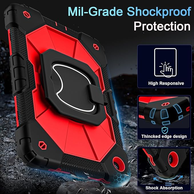 Case for Galaxy Tab A9 Plus Case 11 Inch with Screen Protector/Rotating Stand/Pen Holder,Military Grade Shockproof Cover for Samsung Galaxy A9+/A9 Plus Tablet Case (SM-X210/X216/X218)