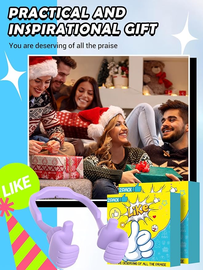 Cell Phone Stand Thumbs Up Lazy Phone Stand - 2 Pack Phone Holder 2025 College Graduation Gifts for Her Him Cellphone iPhone Stand for Desk Birthday Gifts for Teens Girls Boys Adults Women Men Wife