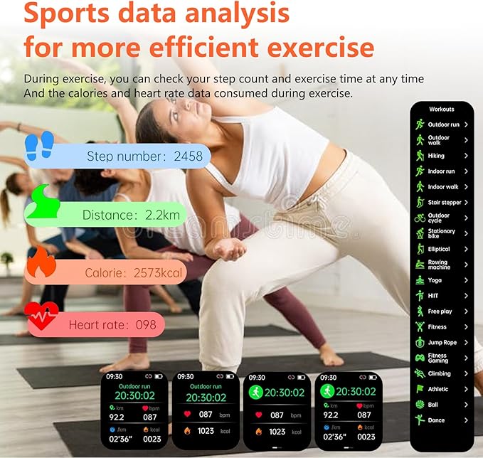 Smart Watch with Ai Functions GPS Tracking for Android Phones and iPhone Compatible Bluetooth Call Message Alert Heart Rate/Sleep Monitor IP68 Waterproof for Women