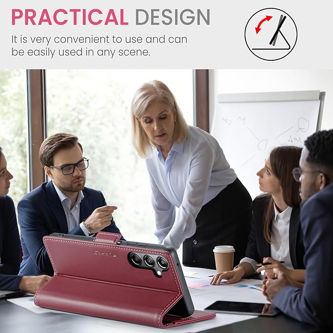 for Samsung Galaxy A05s Case, Premium PU Leather Wallet Case Flip Cover with [RFID Blocking][Card Holder][Stand Function] Shockproof Protective for Samsung Galaxy A05s, Red