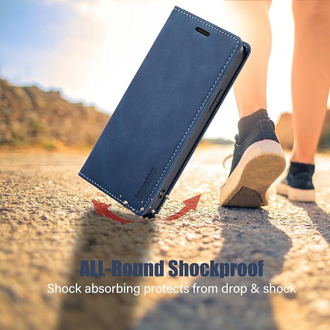 japezop iPhone 14 Case, iPhone 14 Wallet Case with [RFID Blocking] Card Holder Kickstand Magnetic,Leather Flip Case Wallet for iPhone 14 5G 6.1 Inch (Blue)