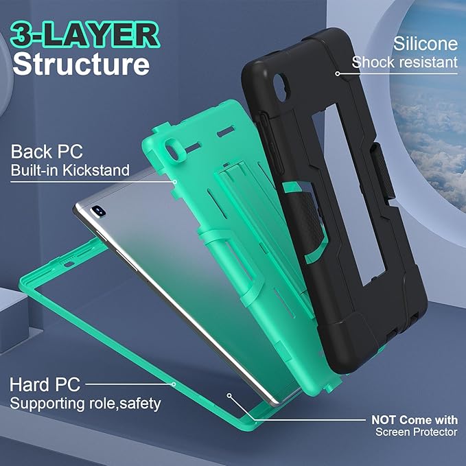 3 in 1 Heavy Duty Kickstand Hybrid Case for Samsung Galaxy Tab A7 Lite 8.7 Inch
