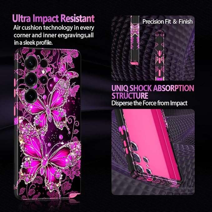 Casetego for Galaxy S25 Ultra Case,Compatible with MagSafe,[Military Grade Drop Test] Full Body Protection Slim Shockproof Rugged Marble Women Case for Samsung Galaxy S25 Ultra 6.9 inch,All Purple