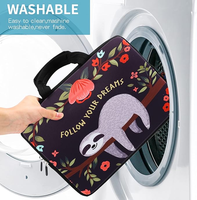 ICOLOR 11 11.6 12 12.1 12.5 inch Laptop Carrying Bag Chromebook Case Notebook Ultrabook Bag Tablet Cover Neoprene Laptop Sleeve case chromebook Sleeve with Handle Kids Boys Girls Sloth